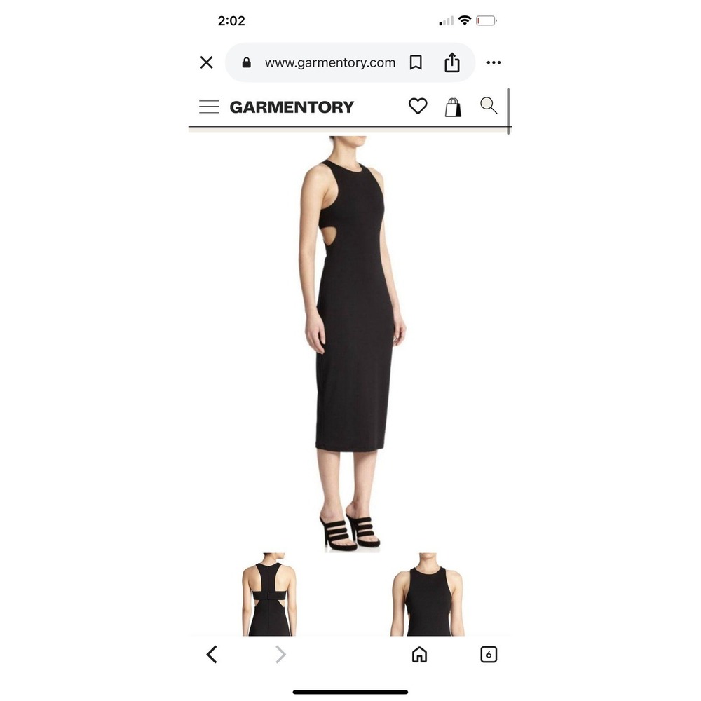 Alexander Wang Black Jersey/Rayon Halter Neck Waist Cutouts Midi Dress - Picture 7 of 8
